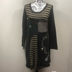 Moka Sport Sweater Dress w/ cute embellishments
